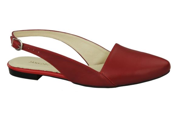 Sandały Damskie Czerwone Skóra Naturalna 996